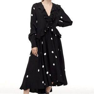 Polka dot ruffle dress size XS